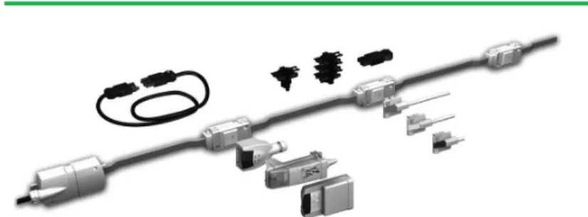 Fig. E40 : Flexible busbar trunking not capable of supporting light fittings : Canalis KDP (20 A)