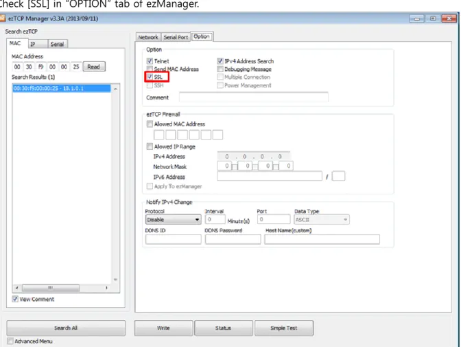 Figure 2-1 Setting “SSL” option 