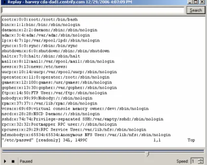 Figure 2-3. Playing back a user session in the DirectAudit Console 