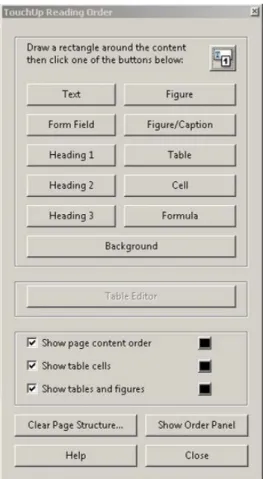 Figure 4: TouchUp Reading Order dialog box 