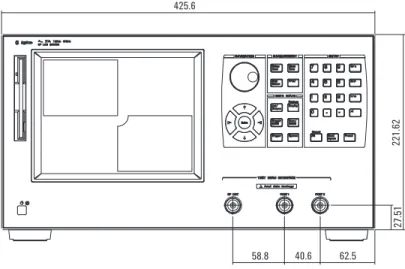 Figure 9. Main unit dimensions (front view, in millimeters, typical)