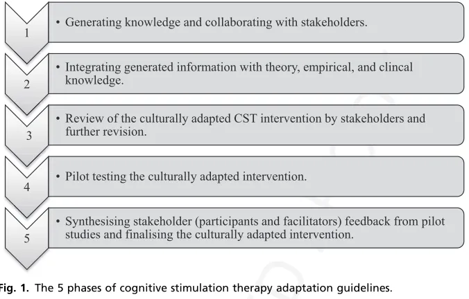 Fig. 1. The 5 phases of cognitive stimulation therapy adaptation guidelines.