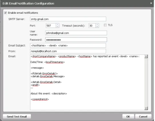 Figure 6.   Ed it Email Notification Configuration d ialog box