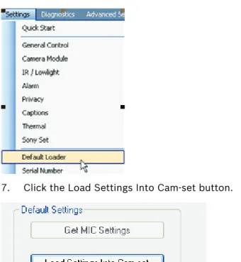 Figure 4.1 Bosch settings Figure 4.2 Pelco settings