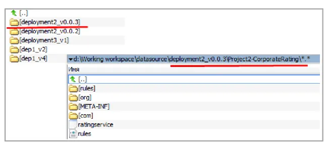 Figure 3: Example of defining different versions of project  