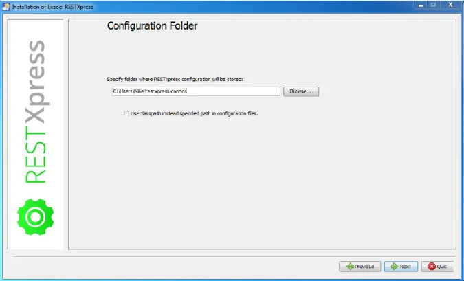 Figure 11 – Configuration Folder window  Click Next.  