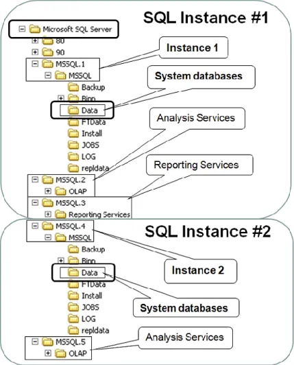 Figure 8) SQL Server directory structure. 