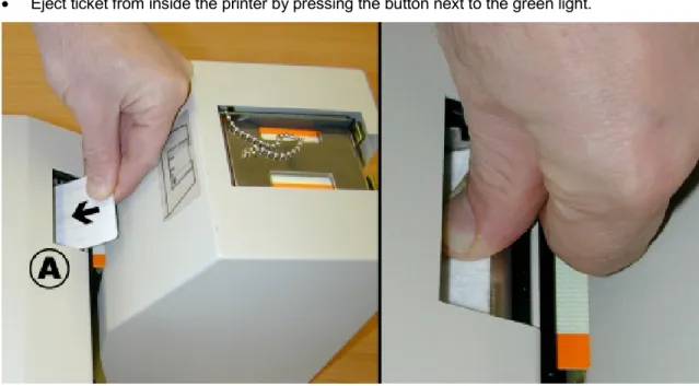 Figure 8.  Inserting a cleaning card in rear ticket entry and pressing it firmly. 