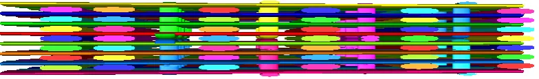 Figure 4. The flat as-woven geometry showing the binder yarns constrained in separate layers