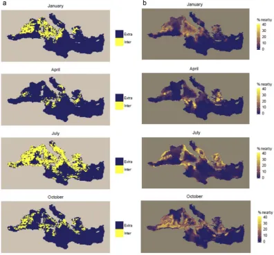 Figure 8. (points near available data points in the multivariate environmental space defined by all considered static and dynamic covariates if a model including all static and dynamic covariates calibrated on the available survey data was used for predict