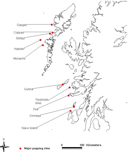 Figure 2. Major breeding colonies on the west coast of Scotland 