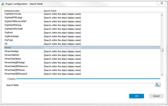 Figure 16: Project Configuration - Search Fields