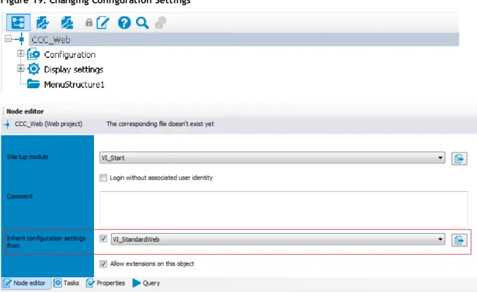 Figure 19: Changing Configuration Settings