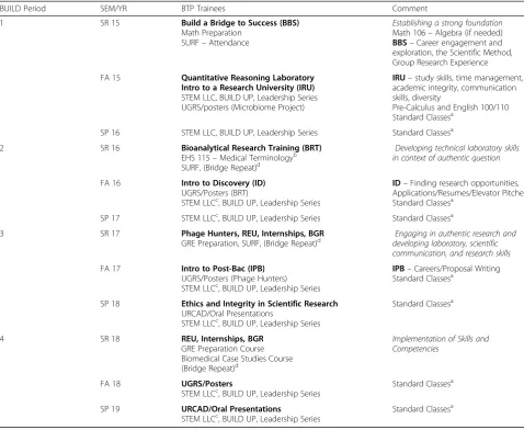 Table 1 Outline of the mentoring and training program for BTP Trainees