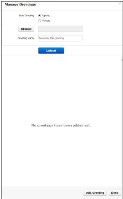 Figure 2-7. Manage Greetings Page 