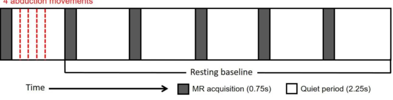 Figure 1. Schematic of the sparse MB=3 fMRI scanning scheme and the motor task paradigm 