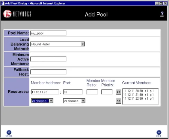 Figure 1.3  Add Pool screen