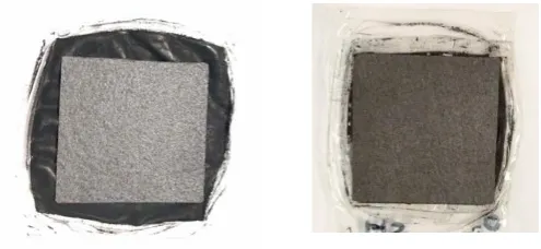 Fig. 3. Two MEAs produced.  (a) Unscratched MEA       (b) Scratched MEA                                                              