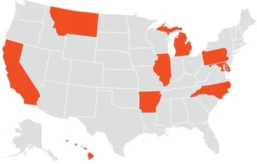 Figure 2: CCSSO and NGA ECE Workforce Participating States 