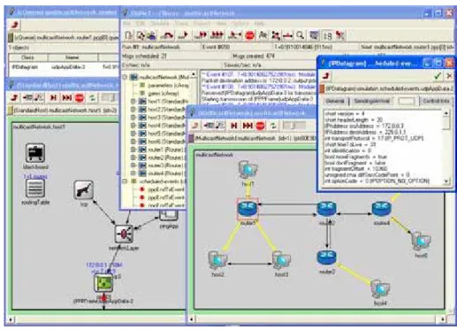 Figure 5. OMNeT++ GUI 7.2 Main features