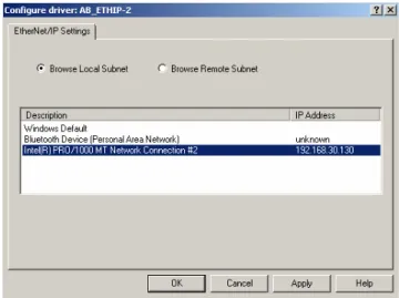 Figure 4 - EtherNet/IP Driver Interface