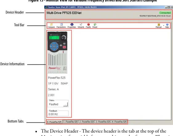Figure 15 - Monitor View for Variable Frequency Drives and Soft Starters Example