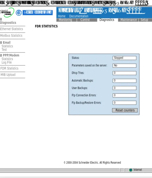 Illustration View of the Faulty Device Replacement statistics page for a TSX ETG 1000: 