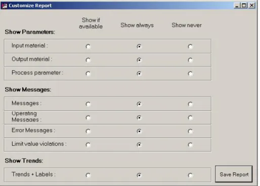 Figure 4.4: Global changes for the Batch Reports 