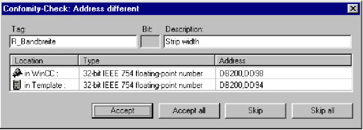 Fig. 2.6: Conformity check dialog window 
