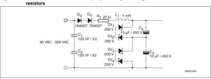 Figure 8. Alternative schematic of the input part using balancing Zener diodes instead of  resistors