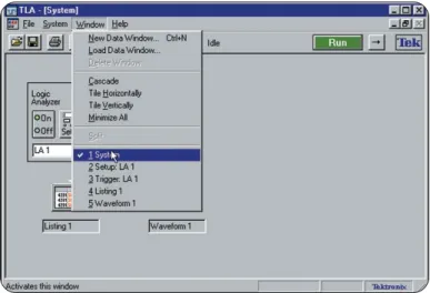 Figure 2-7: Using the “Window” pull-down menu to select active window.