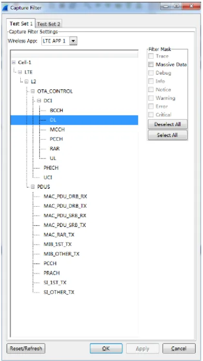 Figure 5-9: Setting the Capture Filter 