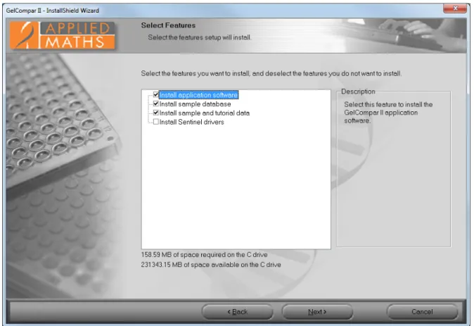 Figure 1.1.4: The Select Features dialog box.
