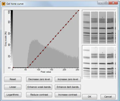 Figure 2.1.5: The Gel tone curve window.