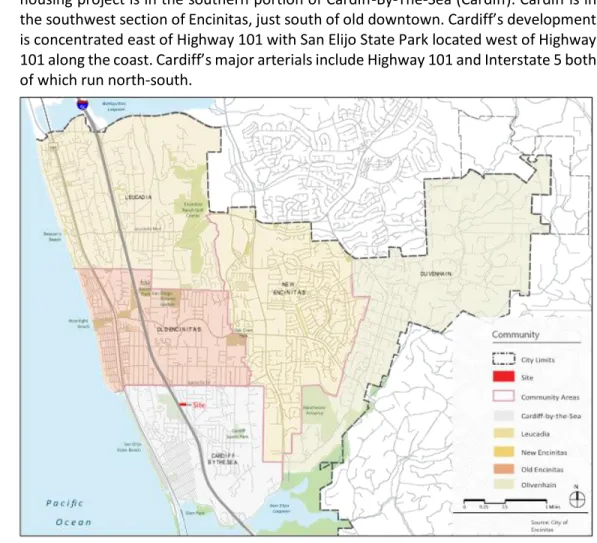 Figure  2-2  Community  Study  Area  illustrates  the  boundaries  between  Encinitas’ 