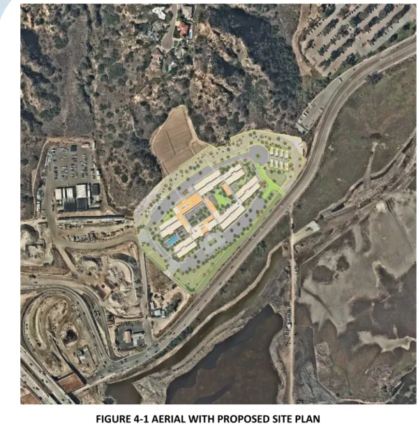 FIGURE 4-1 AERIAL WITH PROPOSED SITE PLAN 