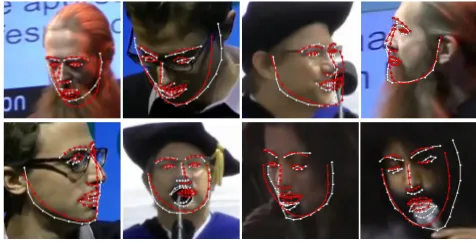 Figure 4: Fittings with the highest error from 300-W test set(ﬁrst row) and Menpo (second row) (NME 6.5-7%)