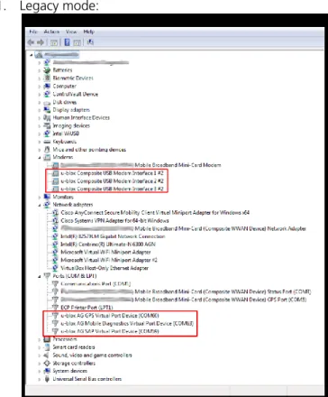 Figure 5: Legacy mode on WIndows system 