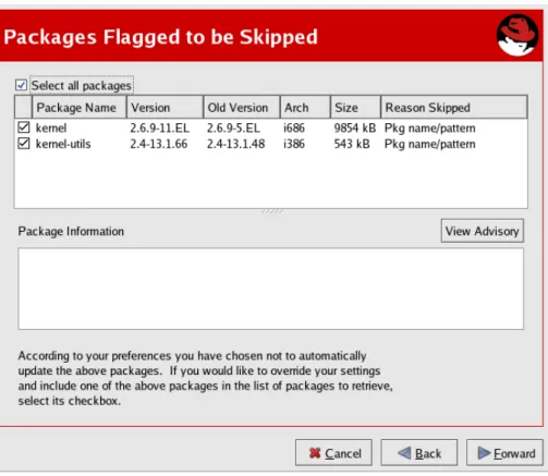 Figure 2.10. Packages Flagged to be Skipped