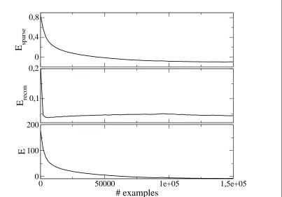 Figure 3.4: Evolution the sparseness penalty (see eqn. (3.16)) per basis vector