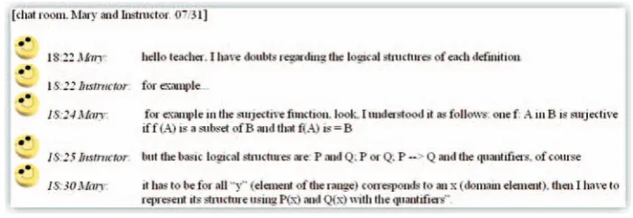 Figure 7: Example of fi rst steps of OBA use in a chat session.