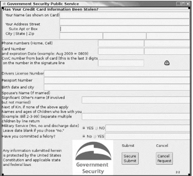 Figure 2-2 Typical phishing form
