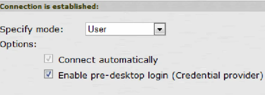 Figure 32: Connect automatically at user login 