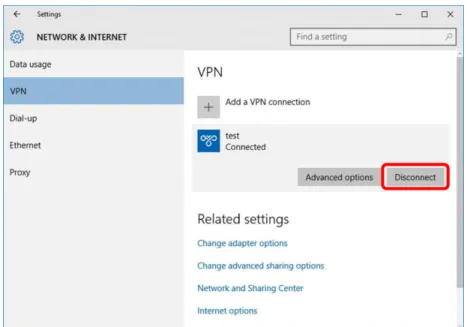 Figure 10:  VPN Disconnect Option 