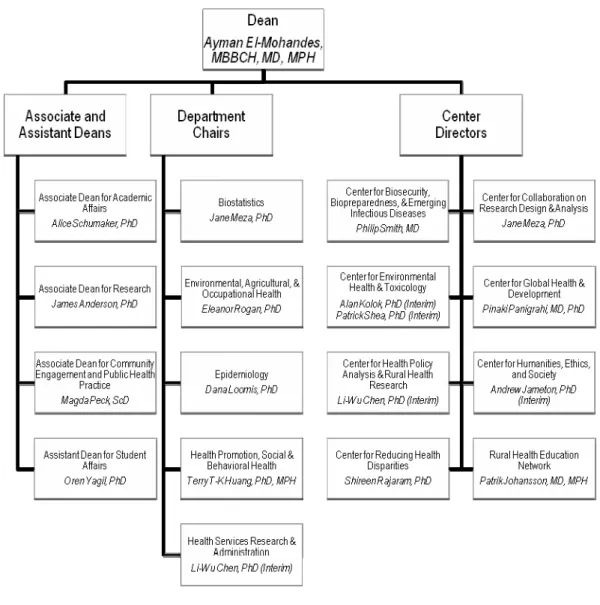 Figure 2.  UNMC College of Public Health Organizational Structure 