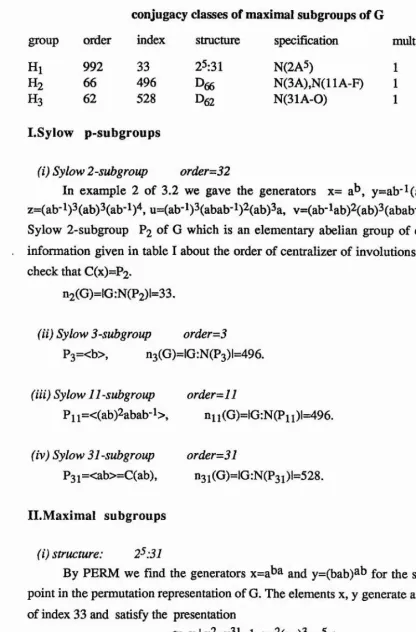 table indicates. By combining the relations of the above presentation we obtain a