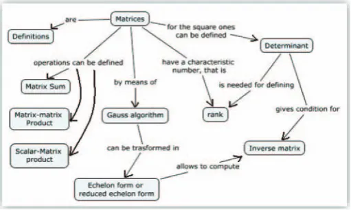 Figure 4. An example of a conceptual map for the topic Matrices.