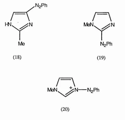 Figure 6. Possible products formed by attack of PhN 2 ^ on  1-methyl- and 2-methylimidazoIe.