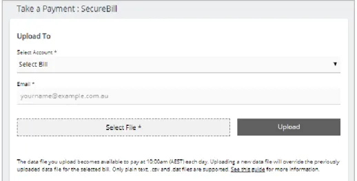 Figure 9: Uploading a SecureBill data file 