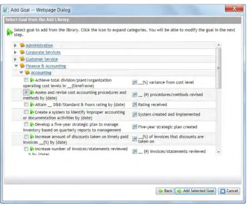 Figure 14. User View of Goal Library 